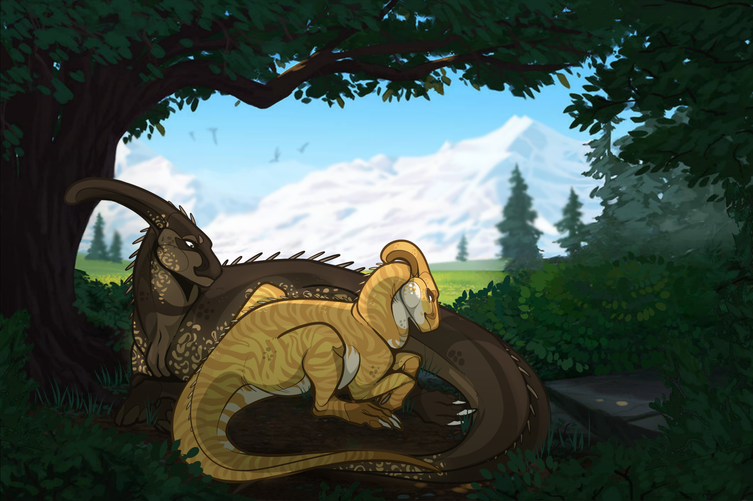 Characters © Mine (Dark Brown) / Magpines (Gold) on Discord